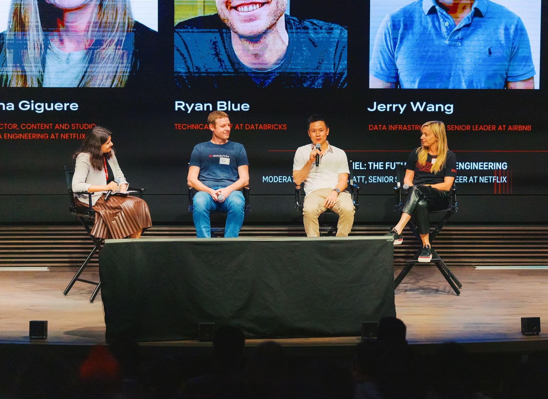 Panel discussion on stage - Data Engineering Open Forum 2025